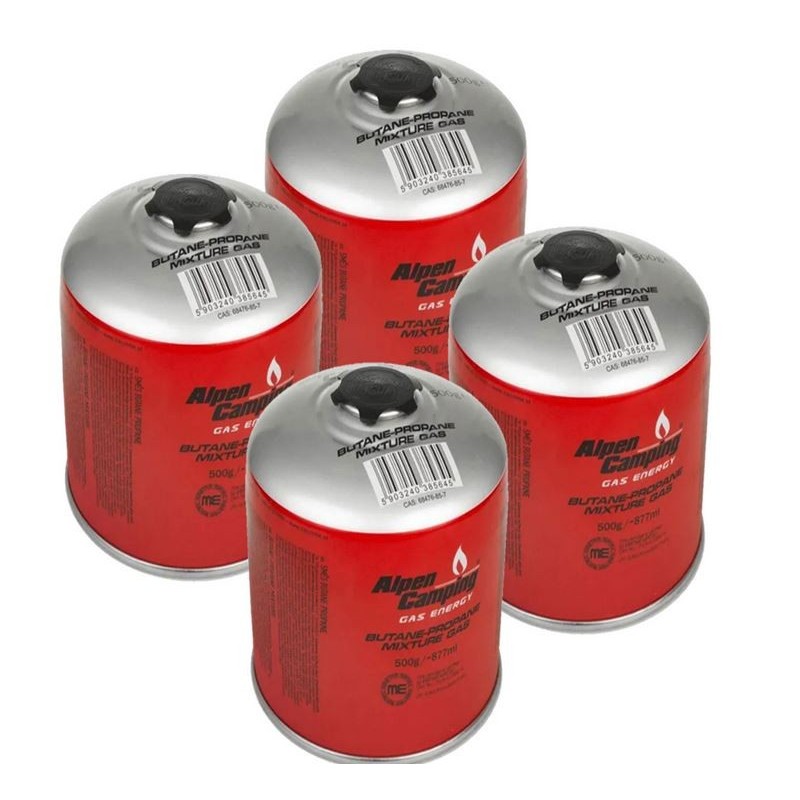 Cartuccia gas 500g Confezione 4 - Mix Butano/Propano Valvola 7/16