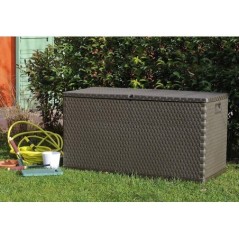 Garden Storage Box 420L Rattan Effect Waterproof