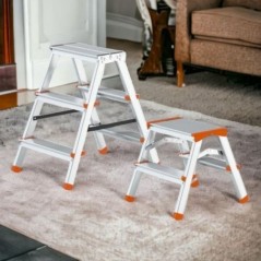 Bordestrap Kruk 2 Treden Aluminium Draagvermogen 125 kg Poten