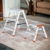 Sgabello Scaletta 2 Gradini Alluminio Portata 125 kg Piedi