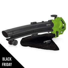 Souffleur et Aspirateur de feuilles 3000W - 230V- Sac 35L Poignée réglable Gazons Allées Terrasses Jardins VITO