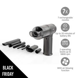 Aspirateur à main sans fil & Souffleur à Batterie Lithium-Ion 5V 6000 mAh, 7 buses interchangeables Voiture Maison NEDIS