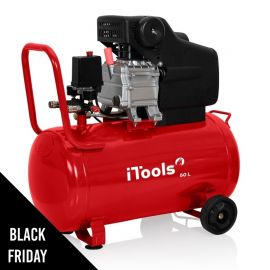 Compresseur d'air à huile 50L 8 bar 115 PSI 2CV 1.5KW Débit d'air : 206 L/min ITOOLS