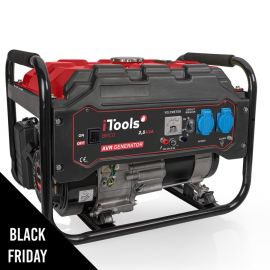 Groupe électrogène 2500W Moteur Essence 4Temps 6.5 CV 196 cm³ Autonomie 13h Protection AVR Itools