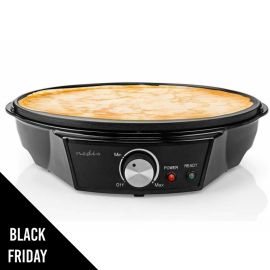 Crêpière électrique 1200W Ø30 cm Machine à crêpes Métal revêtement anti-adhésif Crêpes Pancakes Galettes Burritos & taccos NEDIS