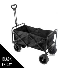 Chariot de transport pliable polyvalent 402L Tissu OXFORD Roues tout terrain 8" Charge 50Kg Chariot de Jardin Camping Plage