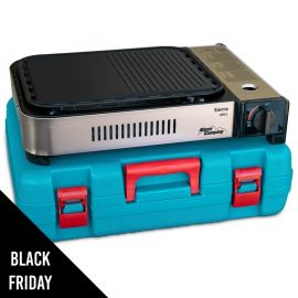 Plancha portable à gaz Grill 2100W Piezo Coffret Haute Qualité Camping ALPEN