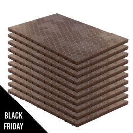 Lot de 10 Dalles de sol Clipsables Marron Taupe 116x76x3cm Polypropylène Revêtement de Sol Modulable 7.69m2 ARTPLAST