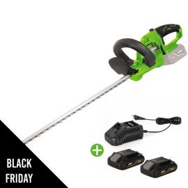 Taille Haies 20V Lame 51Cm + 2 Batteries lithium 2.0Ah + Chargeur Rapide VITO EGO LI
