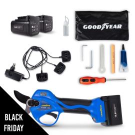 Sécateur électrique Professionnel 16,8V + 2 Batteries Lithium 2Ah Ø Coupe 25-32 mm Moteur brushless GOODYEAR