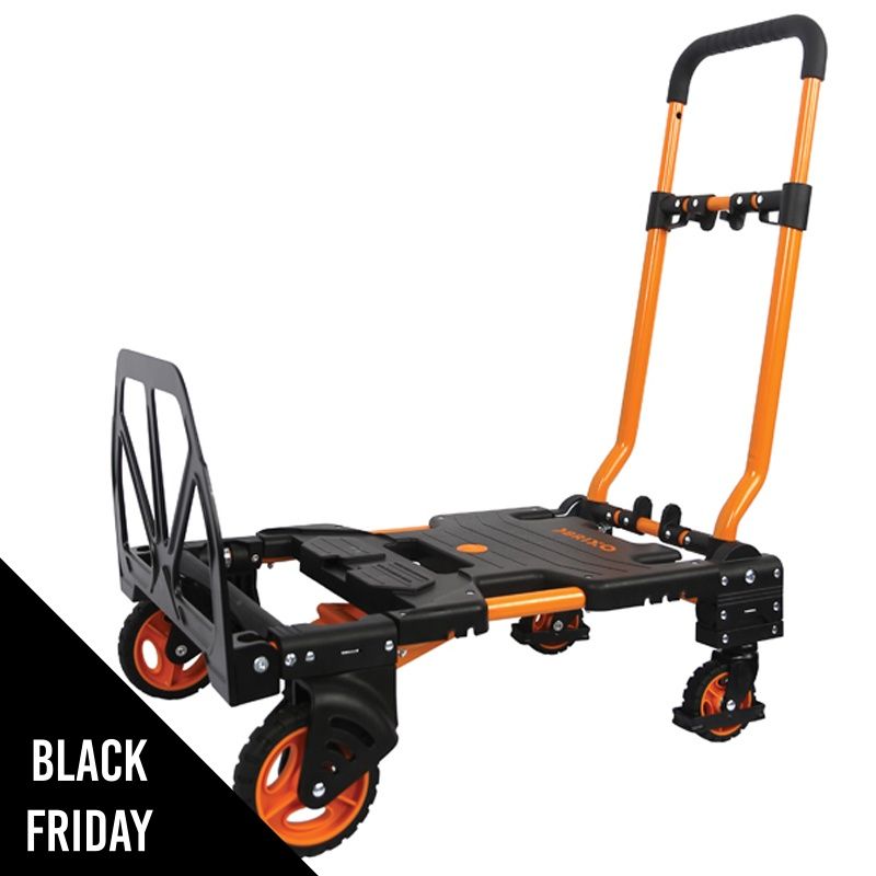 Chariot de manutention diable 2en1 modulable Charge 136 kg Chariot professionnel pliable à roues Haute Qualité BRIXO