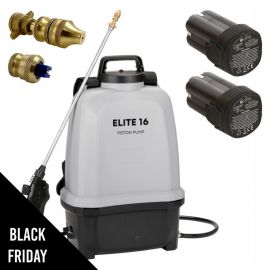 Pulvérisateur à Batterie 16L Professionnel 8 bar + 2 Batteries Lithium 14,4V- 2Ah + Chargeur - Jet 5m Jardin Toiture VOLPI