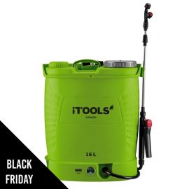Pulvérisateur électrique à dos à batterie 16L 12V 8Ah Pression 6 bar Lance Inox + Accessoires Itools