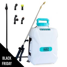 Pulvérisateur à batterie 20V 12L Batterie lithium 4.0Ah + 2 Lances Fibre et Inox + 4 buses INTEC