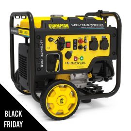 Groupe électrogène 3600W Silencieux Hybride Essence ou Gaz Moteur 4T 224 cm³ Démarrage electrique Autonomie 23h CHAMPION