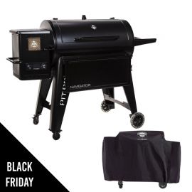 Barbecue à Pellets Grill et Fumoir Ecran LCD Cuisson 90x50cm 8 cuissons + Housse Navigator 1150 PIT BOSS