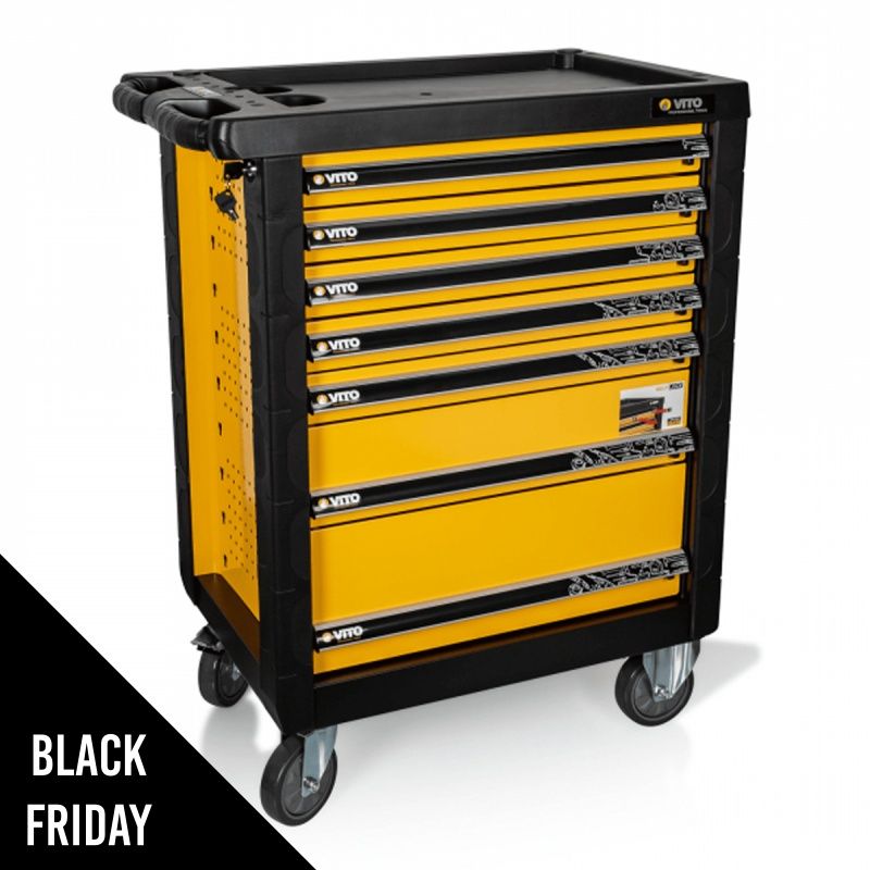Servante d'atelier sur roues 7 tiroirs Vides Chariot d'atelier Avec frein Meuble de garage Etabli Haute qualité VITO