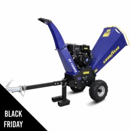 Broyeur de Végétaux Thermique GOODYEAR – Coupe branches Ø 120mm Moteur Essence 420 cm³ 15 CV, Démarrage Électrique,