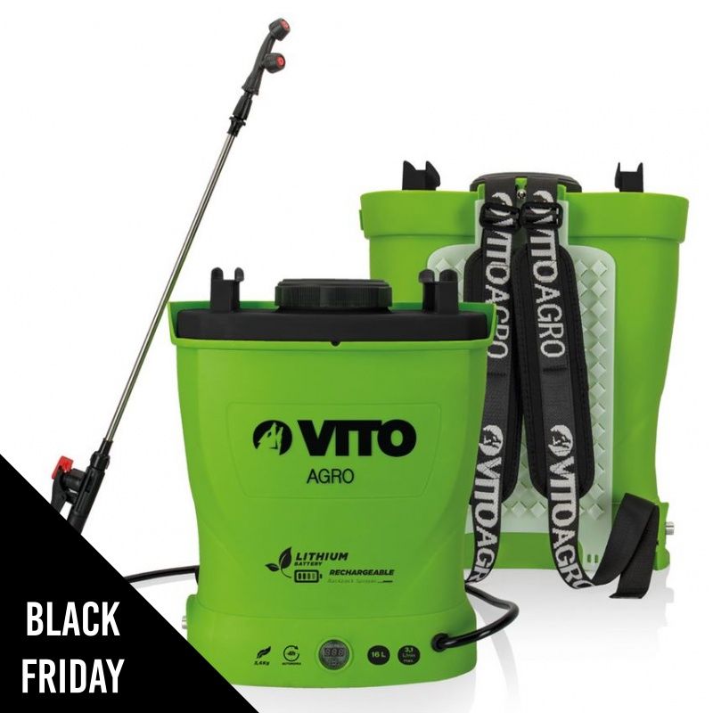 Pulvérisateur à batterie LITHIUM 12V- 8AH Pression 6 bars Cuve 16 Litres Autonomie 4h chargeur VITO