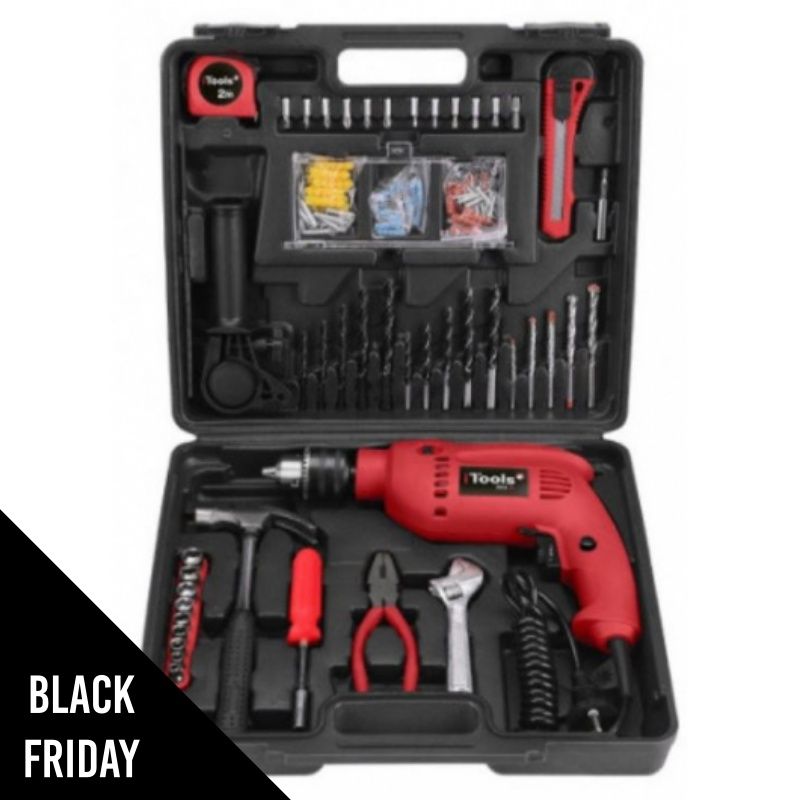 Perceuse 500W ITOOLS + 41 accessoires de perçage et dévissage + mallette