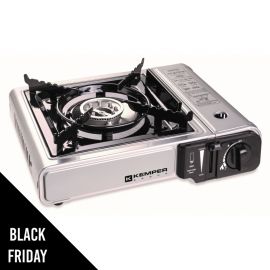 Jamais utilisé Réchaud gaz KEMPER 2200W acier Nomade Allumage piezo Double système de sécurité Mallette