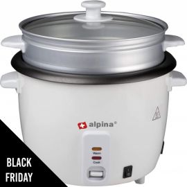 Défaut de peinture Cuiseur à riz 1.8L 700W Cuiseur Vapeur Rice Cooker Gobelet mesure + spatule à riz ALPINA