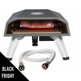 Four à Pizza à Gaz SAHARA 4,4 kW, 450 °C, Cuisson rapide 3 min & Tuyau Pré-monté