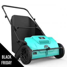 Balayeuse Ramasse feuilles et herbes Polyvalent mécanique Grand Bac 100L Largeur de travail 53 cm INTEC