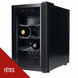 Cave à vin 8 bouteilles – Ecran tactile LED - 22 L – 4–22 °C – Double vitrage – Compacte et silencieuse (thermo-électrique) GSC