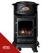 Poêle à gaz - 3.4KW - Noir mat - Effet feu - Fonte véritable - PROVENCE UNIVERSAL