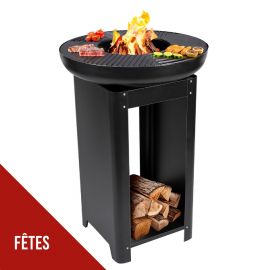 Brasero extérieur et Plancha Teppanyaki Bois ou Charbon Ø 61 x H90 cm Chauffage extérieur BBQ COLLECTION