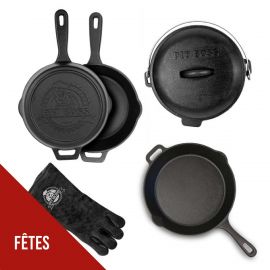 Set de 6 pièces 100% Fonte Chaleur homogène Cuisson au barbecue PIT BOSS