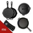 Set de 6 pièces 100% Fonte Chaleur homogène Cuisson au barbecue PIT BOSS