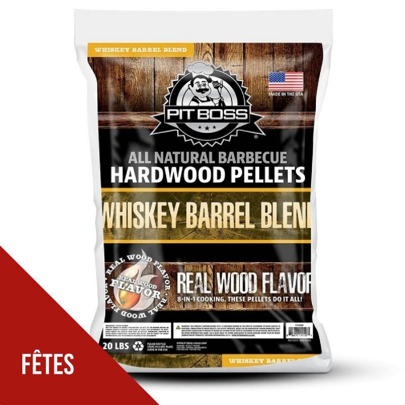 Sac de Pellets en Bois de Chêne 9 kg Granulés de Bois Whisky pour Cuisson Extérieure Barbecue Fumoir Four à pizza PIT BOSS