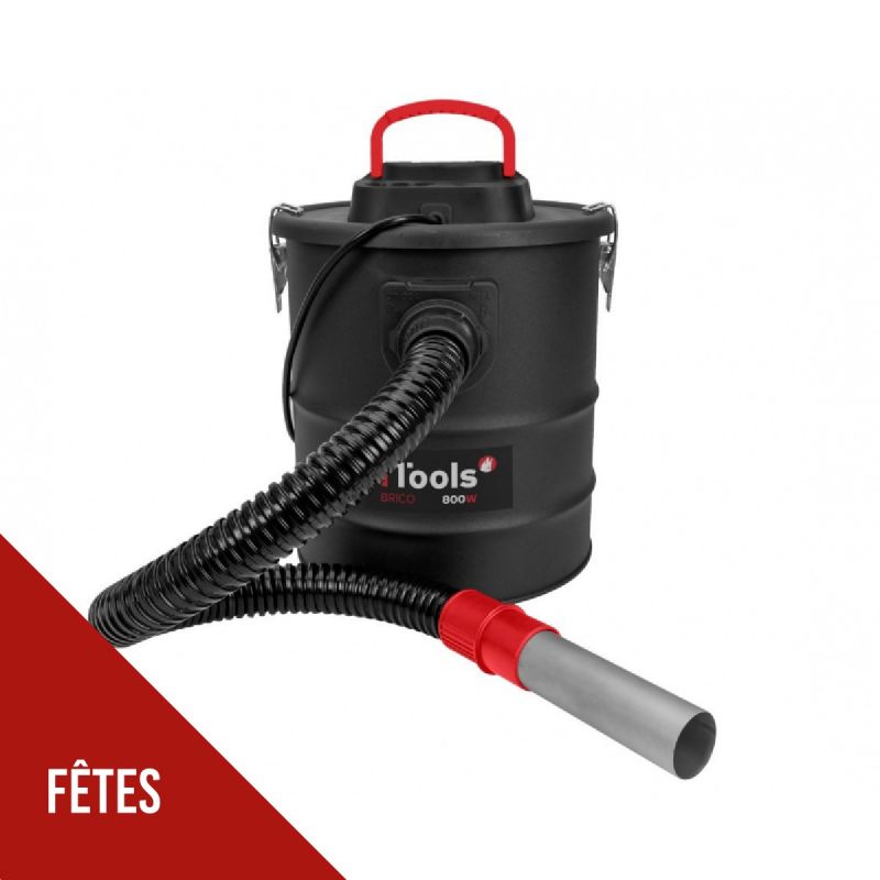 Aspirateur de cendres 800W Cuve 15 litres ITOOLS Souffleur Cendres chaudes jusqu'à 50°C + Filtre HEPA