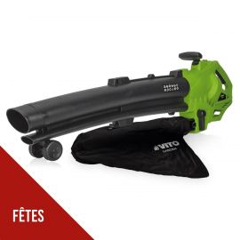 Souffleur et Aspirateur de feuilles 3000W - 230V- Sac 35L Poignée réglable Gazons Allées Terrasses Jardins VITO
