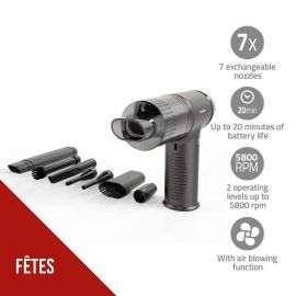 Aspirateur à main sans fil & Souffleur à Batterie Lithium-Ion 5V 6000 mAh, 7 buses interchangeables Voiture Maison NEDIS