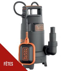 Pompe immergée Eaux Usées 750W - Pompe de relevage à Flotteur Débit 13000 l/h Black+Decker