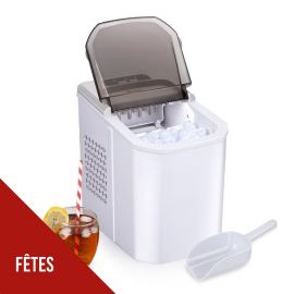 Machine à glaçons 112W 9 glaçons cycles de 10 à 12 min 2 tailles Couvercle Transparent ALPINA