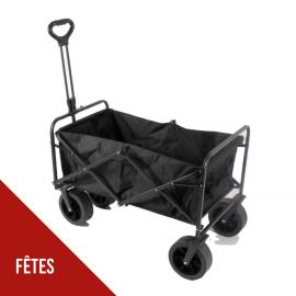 Chariot de transport pliable polyvalent 402L Tissu OXFORD Roues tout terrain 8" Charge 50Kg Chariot de Jardin Camping Plage