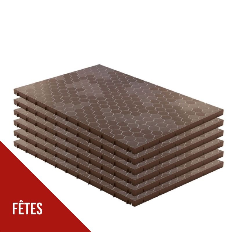 Lot de 6 Dalles de sol Clipsables Marron Taupe 116x76x3cm Polypropylène Revêtement de Sol Modulable 4.61m2 ARTPLAST