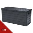 Coffre de rangement extérieur ARTPLAST 350L - Résine Gris Anthracite, Imperméable & Résistant aux UV