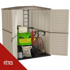 Abri de Jardin Extérieur 151x208x200 Beige ARTPLAST - Cabanon de jardin en Polypropylène - Rangement Outils, Vélos