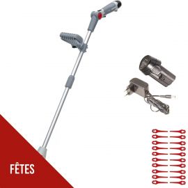 Coupe bordure à batterie 12V Lithium 2,5Ah - Chargeur 12V - 20 Couteaux en nylon Inclus IKRA