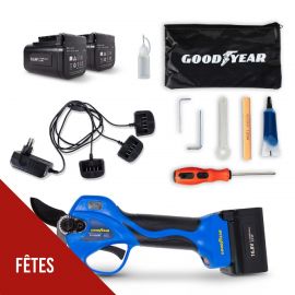 Sécateur électrique Professionnel 16,8V + 2 Batteries Lithium 2Ah Ø Coupe 25-32 mm Moteur brushless GOODYEAR