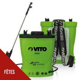 Pulvérisateur à batterie LITHIUM 12V- 8AH Pression 6 bars Cuve 16 Litres Autonomie 4h chargeur VITO