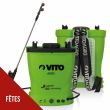 Pulvérisateur à batterie LITHIUM 12V- 8AH Pression 6 bars Cuve 16 Litres Autonomie 4h chargeur VITO