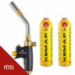 Chalumeau à gaz Professionnel + 2 bouteilles Propane KEMPER Lampe à souder Professionnelle Kit Mallette