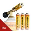 Chalumeau de soudure à gaz Flamme + 3 Cartouches de gaz 330gr KEMPER