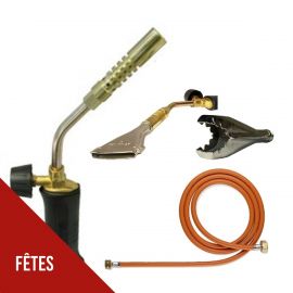 Chalumeau à gaz 3 bruleurs Polyvalent 3 buses + Tuyau gaz 1.5m KEMPER
